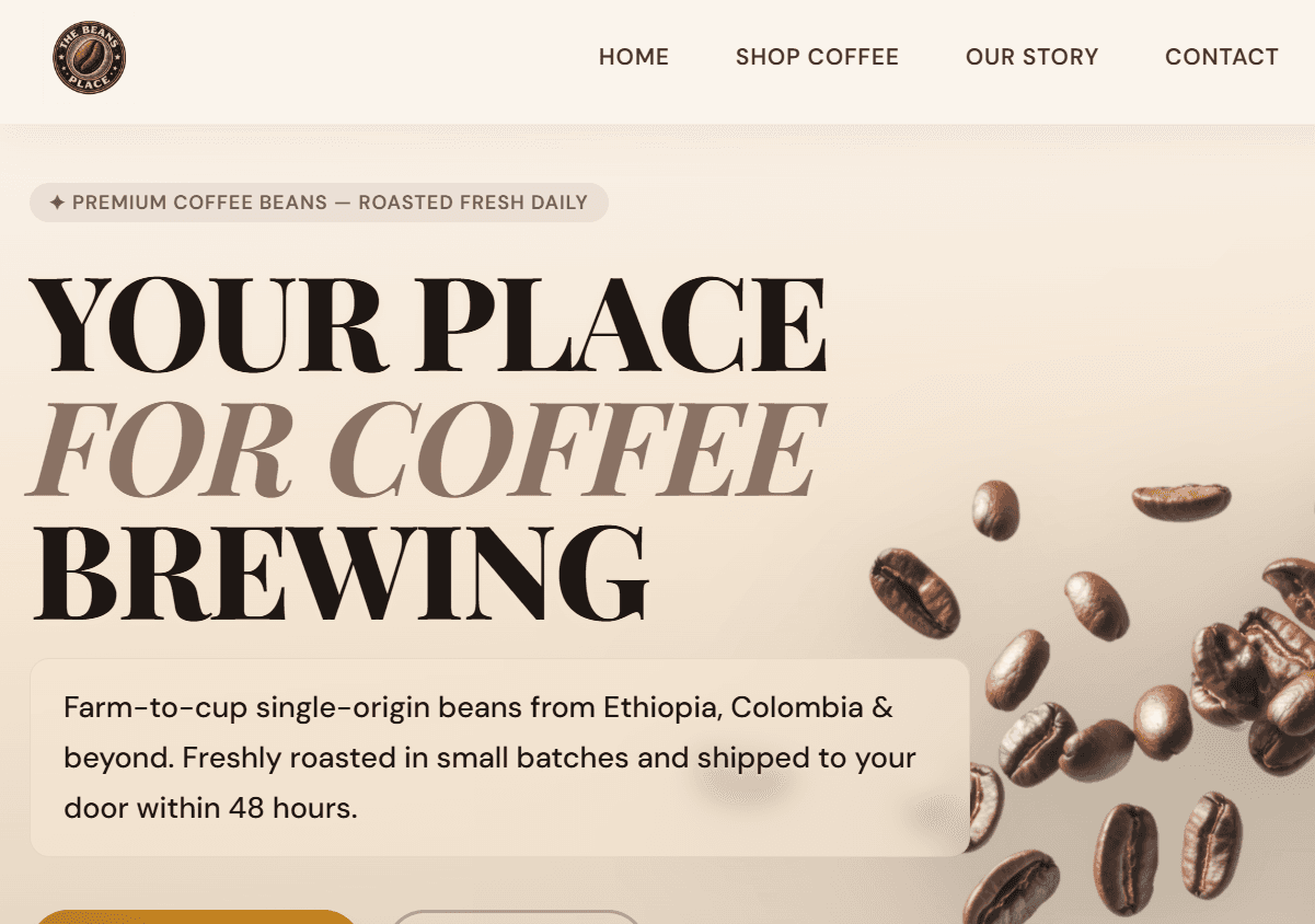 Coffee Shop Website